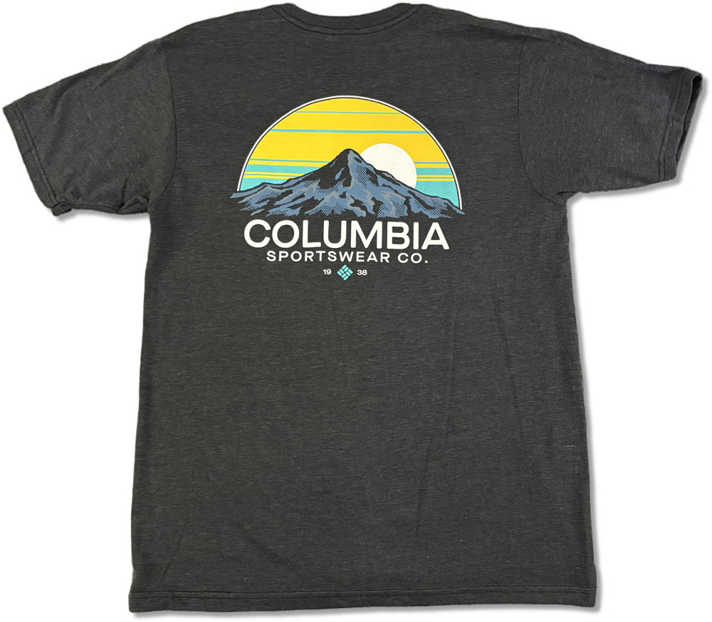 Columbia Sportswear Mountain Graphic T-Shirt Dark Grey Men’s M Outdoor Hiking